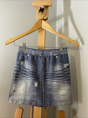 Y2K VINTAGE Faux-Denim Micro Skirt by Crush